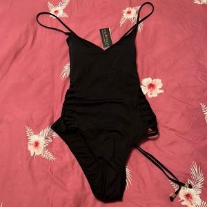 Beautiful black Bar III cut outs one piece bathing suit!